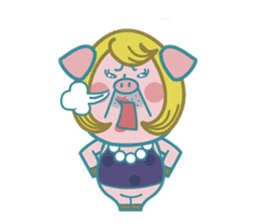 Maggy the 3 Big Pigs (English Sticker) sticker #6064052