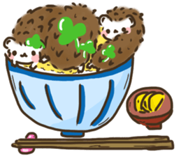 Hedgehog 'Hari-san' in summer sticker #6066917