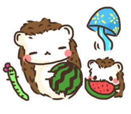 Hedgehog 'Hari-san' in summer sticker #6066930