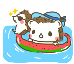 Hedgehog 'Hari-san' in summer sticker #6066931