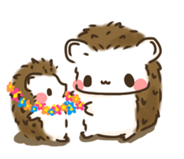 Hedgehog 'Hari-san' in summer sticker #6066932
