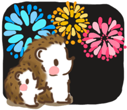 Hedgehog 'Hari-san' in summer sticker #6066935