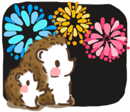 Hedgehog 'Hari-san' in summer sticker #6066935