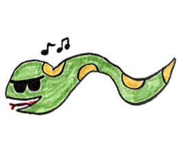 green snake w/yellow dot sticker #6067222