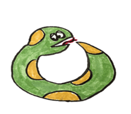 green snake w/yellow dot sticker #6067226