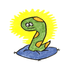 green snake w/yellow dot sticker #6067245