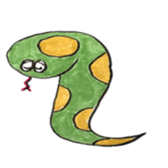 green snake w/yellow dot sticker #6067250