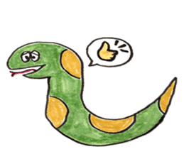 green snake w/yellow dot sticker #6067251