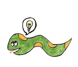 green snake w/yellow dot sticker #6067252