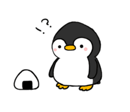 The head's penguin of a rice-ball-shaped sticker #6070330