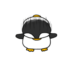 The head's penguin of a rice-ball-shaped sticker #6070332