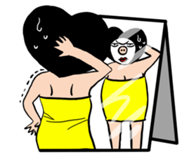 lovely heart hair Girl sticker #6070502