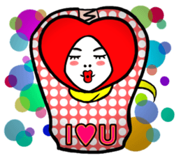 lovely heart hair Girl sticker #6070523