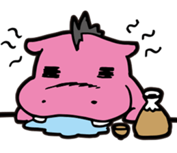 Mohawk Hippopotamus sticker #6070943