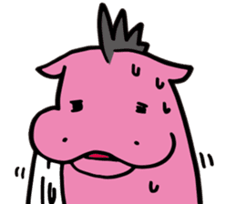 Mohawk Hippopotamus sticker #6070954
