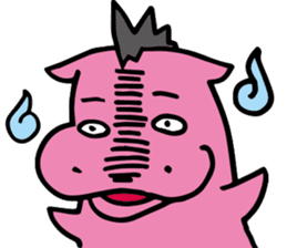 Mohawk Hippopotamus sticker #6070964