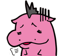 Mohawk Hippopotamus sticker #6070966