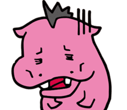 Mohawk Hippopotamus sticker #6070972
