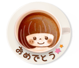 Latte art message of the girl sticker #6075704