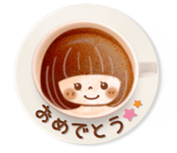 Latte art message of the girl sticker #6075704