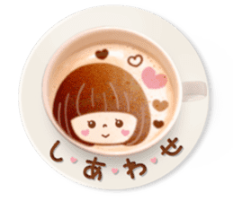 Latte art message of the girl sticker #6075707