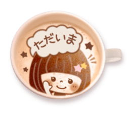 Latte art message of the girl sticker #6075709
