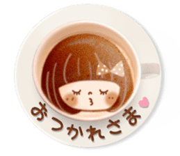 Latte art message of the girl sticker #6075712
