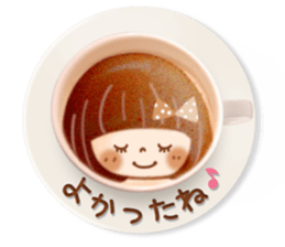 Latte art message of the girl sticker #6075716