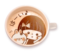 Latte art message of the girl sticker #6075722