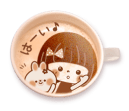 Latte art message of the girl sticker #6075722