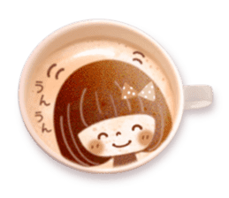 Latte art message of the girl sticker #6075723