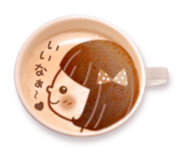 Latte art message of the girl sticker #6075725
