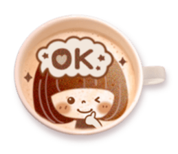 Latte art message of the girl sticker #6075731