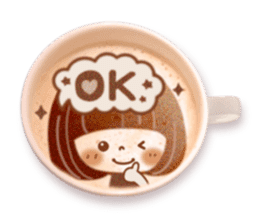 Latte art message of the girl sticker #6075731