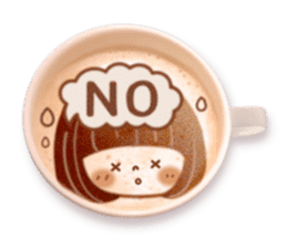 Latte art message of the girl sticker #6075732