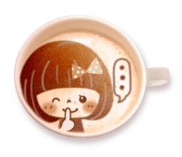 Latte art message of the girl sticker #6075733