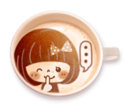 Latte art message of the girl sticker #6075733