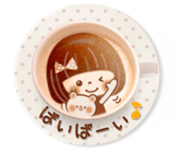 Latte art message of the girl sticker #6075743