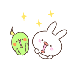 "Funny" rabbits and parakeets sticker #6078512