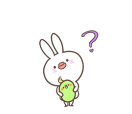 "Funny" rabbits and parakeets sticker #6078515