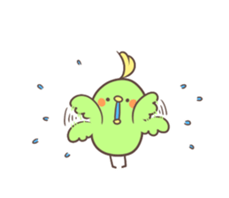 "Funny" rabbits and parakeets sticker #6078517