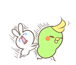 "Funny" rabbits and parakeets sticker #6078519