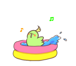 "Funny" rabbits and parakeets sticker #6078524