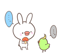 "Funny" rabbits and parakeets sticker #6078526