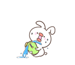 "Funny" rabbits and parakeets sticker #6078527