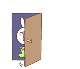 "Funny" rabbits and parakeets sticker #6078529