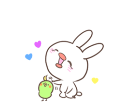 "Funny" rabbits and parakeets sticker #6078535