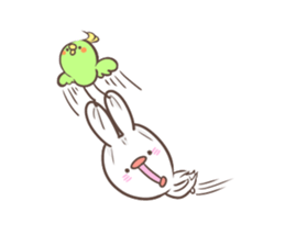"Funny" rabbits and parakeets sticker #6078537