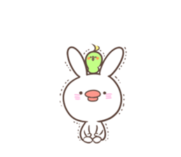 "Funny" rabbits and parakeets sticker #6078544