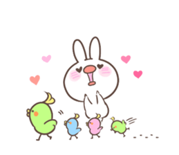 "Funny" rabbits and parakeets sticker #6078548